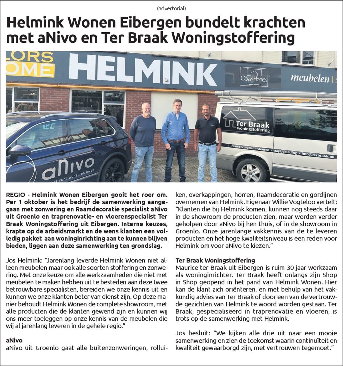 Samenwerking Helmink - aNivo - Ter Braak